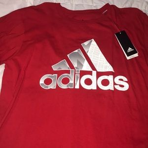 Adidas red t-shirt new with tags